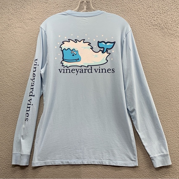 Vineyard Vines Men's Size S Long Sleeve Light Blue Pullover Shirt Whale Logo - Picture 8 of 10